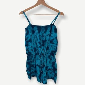 NWT Raga Tie Dye Blue Romper With Pockets Small